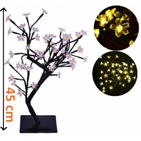Dekorativní LED osvětlení - strom s kvítky, teple bílé
