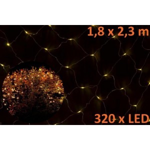 Vánoční LED světelná síť 1,8 x 2,3 m - studená bílá, 320 diod