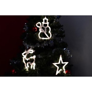 Vánoční dekorace na okno - hvězda, sněhulák, sob LED