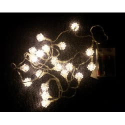 Vánoční světelný řetěz, sněhové hvězdy, teple bílý, 20 LED