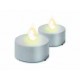 Dekorativní sada - 2 čajové svíčky - stříbrná