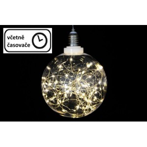 Vánoční dekorace - žárovka - 30 LED teple bílá