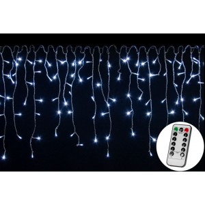 Vánoční světelný déšť 600 LED studená bílá - 15 m + ovladač