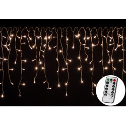 Vánoční světelný déšť - 5 m, 200 LED, teple bílý, ovladač