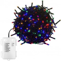 VOLTRONIC Vánoční řetěz 20 m, 200 LED, barevný, na baterie